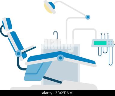 Dental workplace with tools vector icon flat isolated Stock Vector