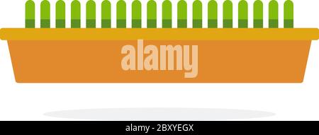 Long pot for flowers vector flat isolated Stock Vector