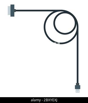 USB cable Drone vector icon flat isolated. Stock Vector