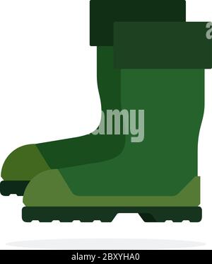 Fishing boots flat isolated vector Stock Vector