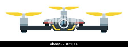 Quadrocopter With Camera Drone vector icon flat isolated. Stock Vector