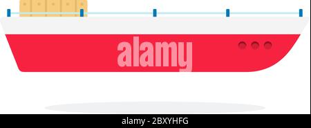Fishing boat flat isolated vector Stock Vector