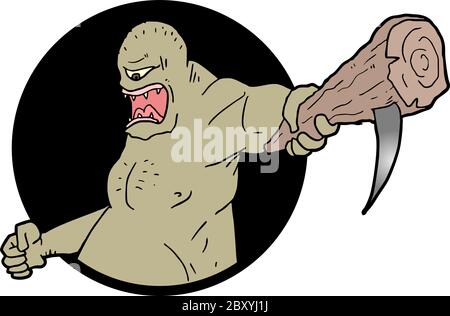 big ogre illustration Stock Vector
