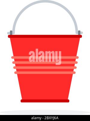 Red bucket to extinguish the fire Stock Vector