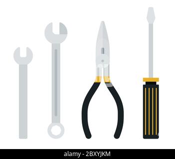 Set of tools Drone wireless vector icon flat isolated. Stock Vector