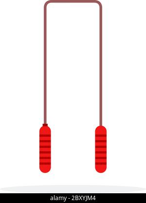 Skipping rope for sporting activities flat isolated Stock Vector