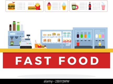 Fast Food counter Stock Vector