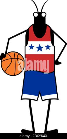 Creative basketball player insect Stock Vector