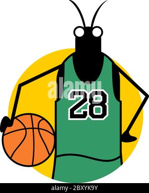 Creative basketball player insect Stock Vector