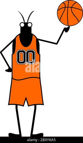 Creative basketball player insect Stock Vector