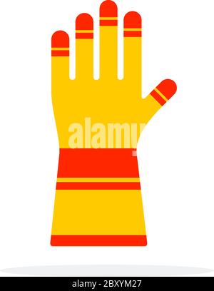 Protective work glove flat isolated vector Stock Vector