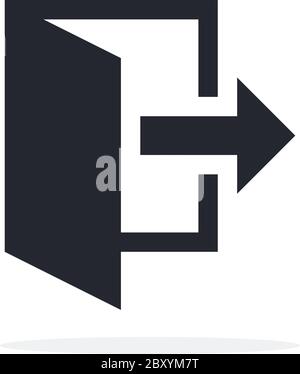 Fire exit and Quit vector icon flat isolated Stock Vector