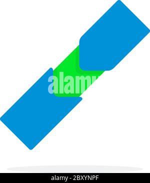 Blue Fitness tracker flat isolated Stock Vector