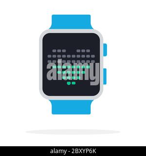 Fitness Tracker showing heart beat rate icon. Stock Vector