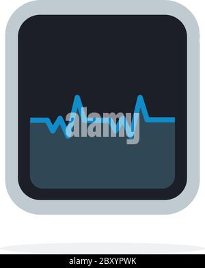 Heart rate on the monitor flat isolated Stock Vector