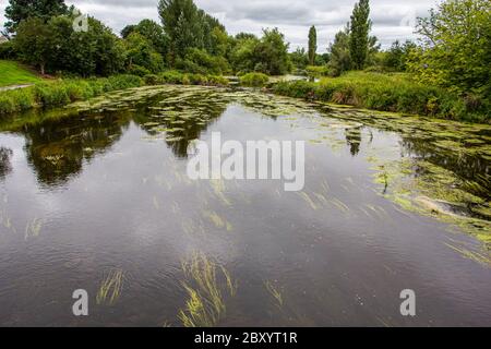 The river suir flows down through the golden vale in Holycross, Co Tipperary. Stock Photo