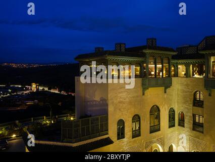 FEZ, MOROCCO - CIRCA MAY 2018:  View of the Palais Faraj Hotel in Fez Stock Photo