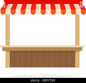 Empty vegetable trading tent vector flat isolated Stock Vector