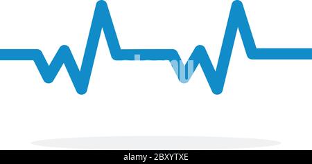 Pulse cardiogram vector icon flat isolated Stock Vector