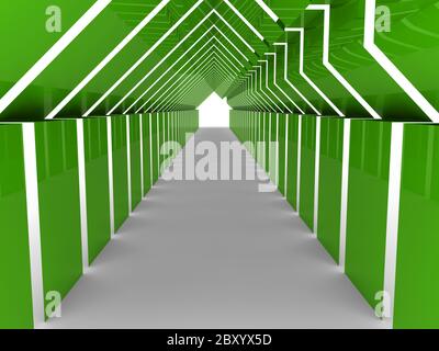 3d house tunnel green Stock Photo
