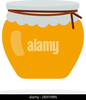 Glass pot of honey flat isolated Stock Vector