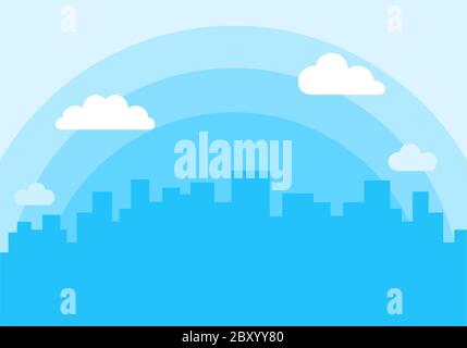 Evening city vector flat isolated Stock Vector
