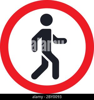 No sign for pedestrians flat isolated Stock Vector