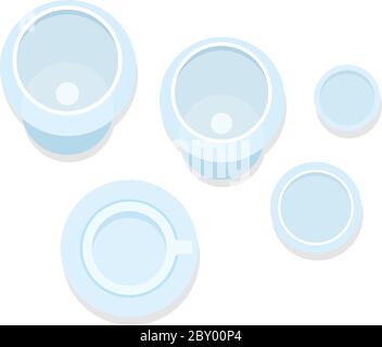 Table service with glasses flat icon vector isolated Stock Vector