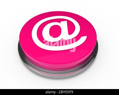 3d button email pink Stock Photo