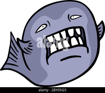 Evil fish Stock Vector