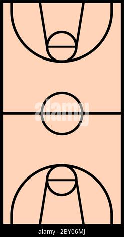 basketball court illustration Stock Vector