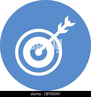 target with arrow block style icon vector illustration design Stock Vector
