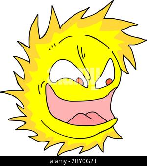 funny sun illustration Stock Vector