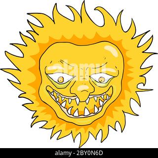 A cartoon sun with an angry expression Stock Vector Image & Art - Alamy