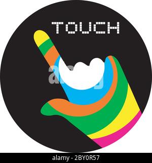 art touch button Stock Vector