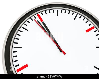 Clock one minute for twelve Stock Photo