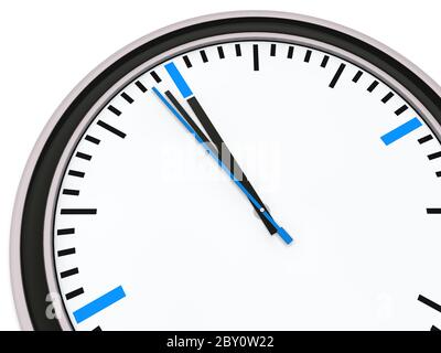 Clock one minute for twelve Stock Photo