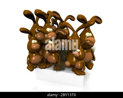 easter  bunnies chocolate Stock Photo