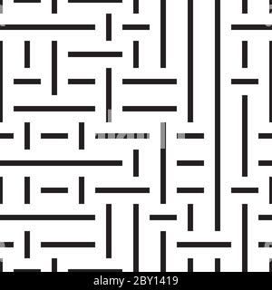 Seamless pattern with horizontal and vertical black segments Stock Vector