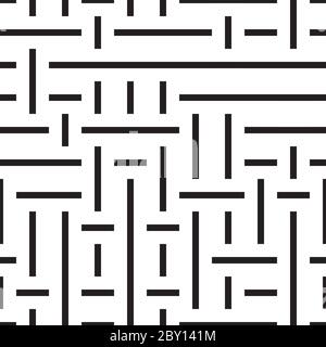 Seamless pattern with horizontal and vertical black segments Stock Vector