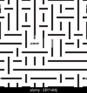 Seamless pattern with horizontal and vertical black segments Stock Vector
