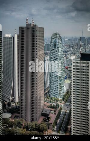 Tokyo Japan October 31st 2016 : Exterior view of the Mode Gakuen (also known as cocoon building) tower in Tokyo, Japan Stock Photo