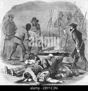Harper's Ferry insurrection - burying the dead insurgents - 1859 Stock Photo