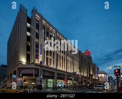 Tokyo Japan October 31st 2016 : Department store Isetan captured at dusk, located in the Shinjuku district of Tokyo, Japan Stock Photo