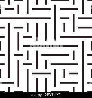 Seamless pattern with horizontal and vertical black segments Stock Vector