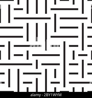 Seamless pattern with horizontal and vertical black segments Stock Vector