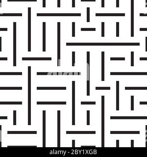 Seamless pattern with horizontal and vertical black segments Stock Vector