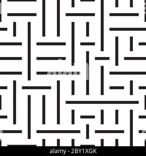 Seamless pattern with horizontal and vertical black segments Stock Vector