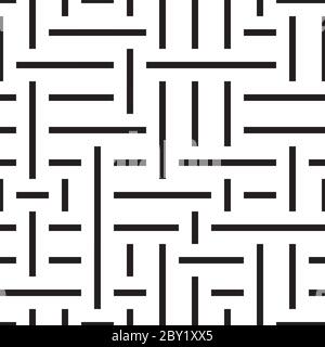 Seamless pattern with horizontal and vertical black segments Stock Vector