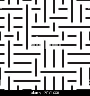 Seamless pattern with horizontal and vertical black segments Stock Vector